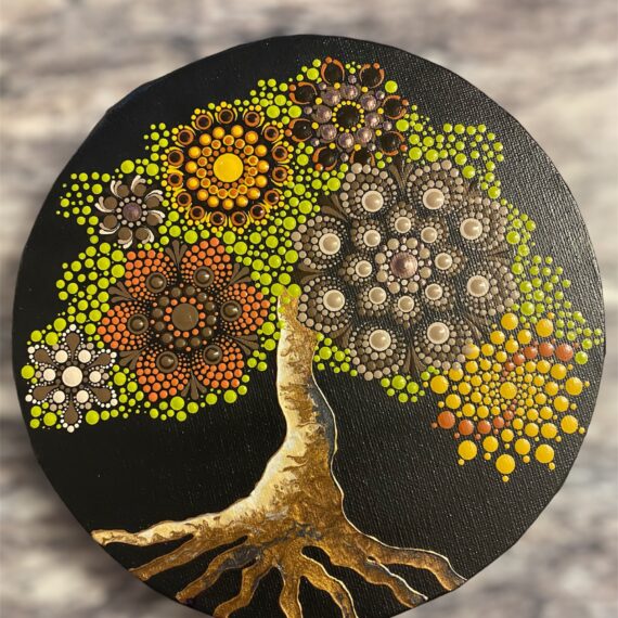 Strom života 3- ručně malovaný a tečkovaný obraz