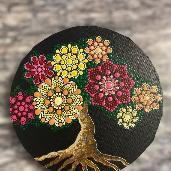 Strom života 2- ručně malovaný a tečkovaný obraz