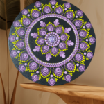 Mandala na plátně- ručně malovaný a tečkovaný obraz