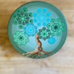 Mandala na plátně- ručně malovaný a tečkovaný obraz