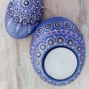 Mandala na kameni + svícen – sada