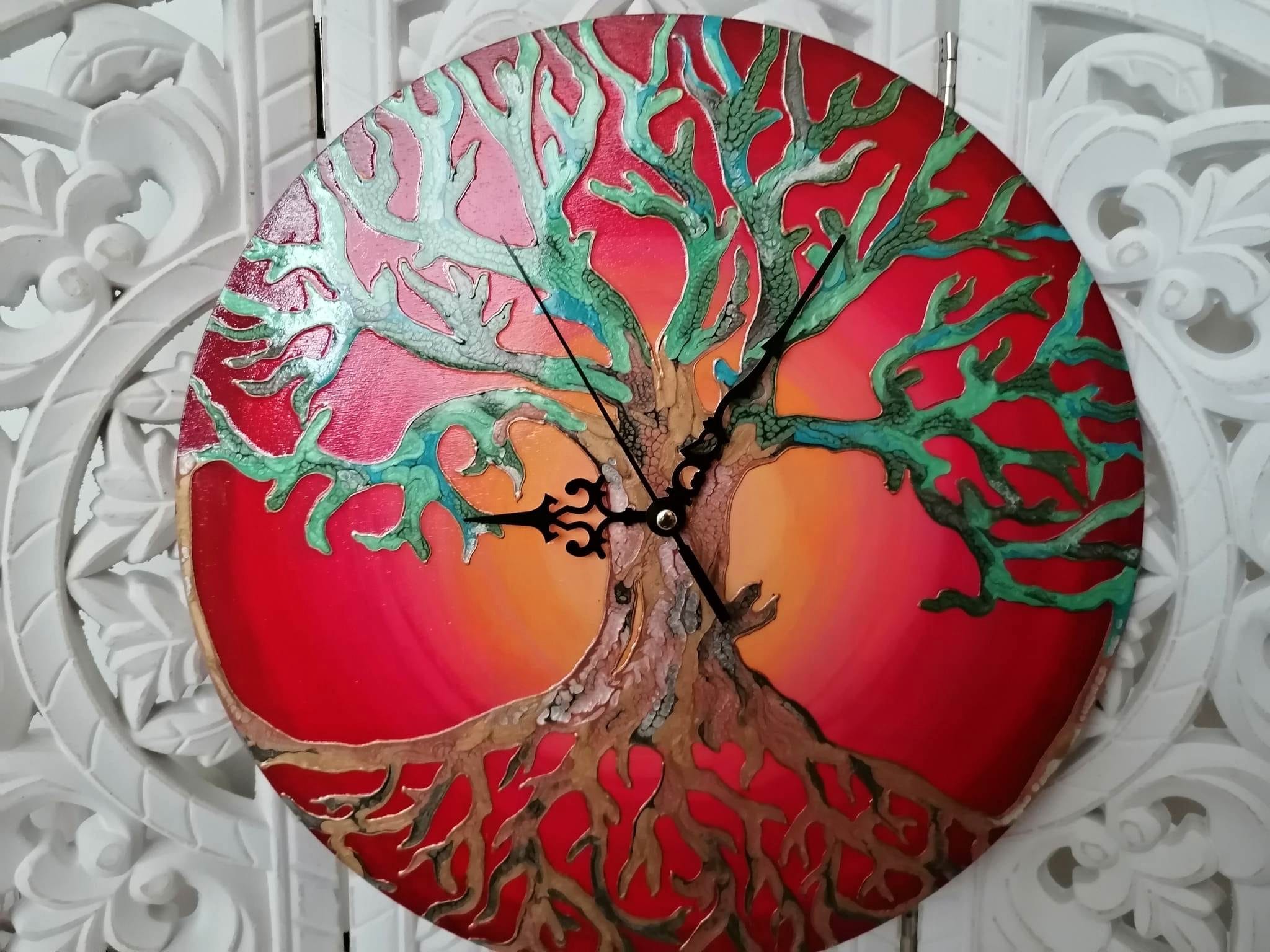 Nástěnné hodiny strom života průměr 30 cm
