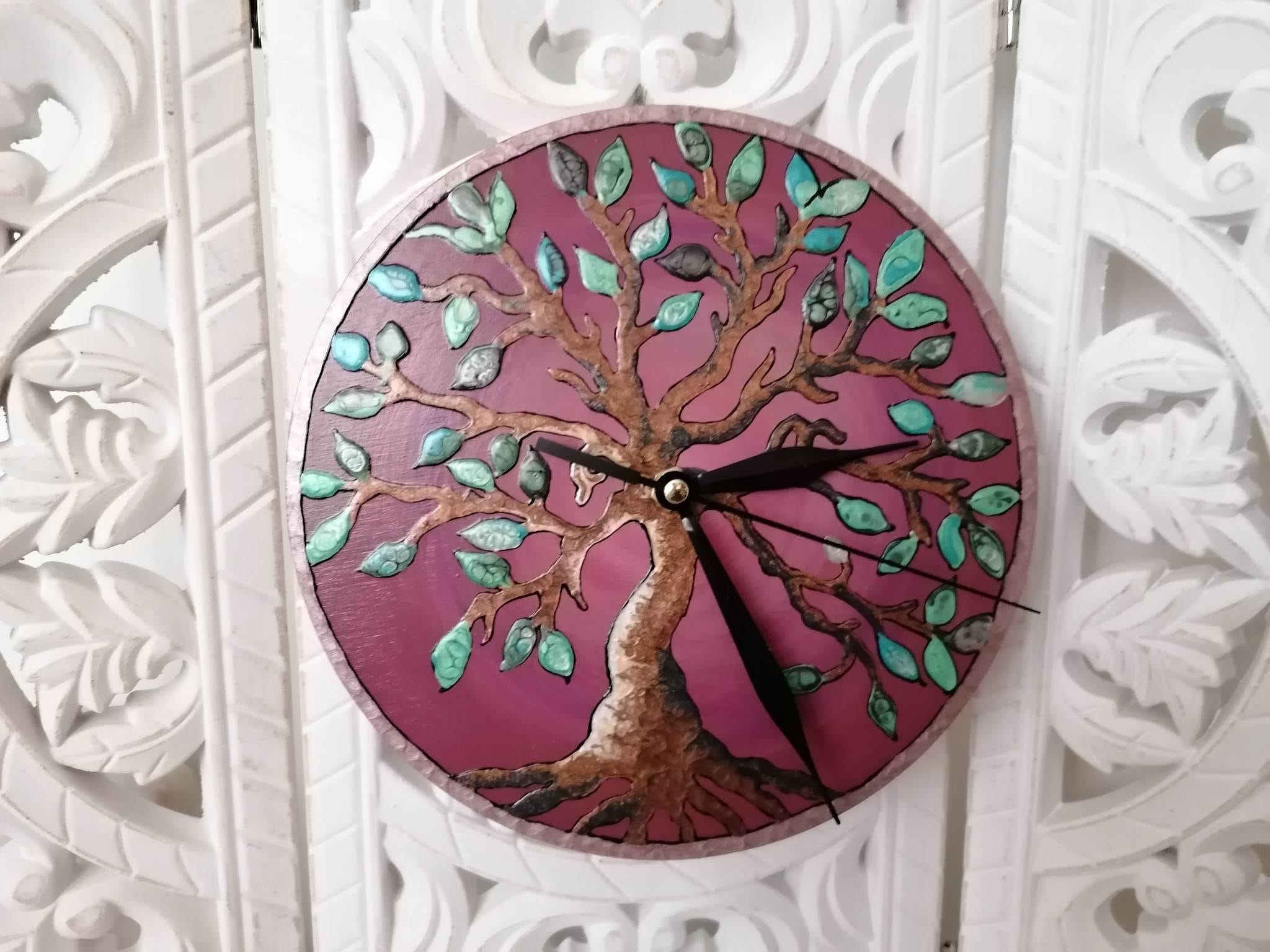 Nástěnné hodiny strom života průměr 20 cm
