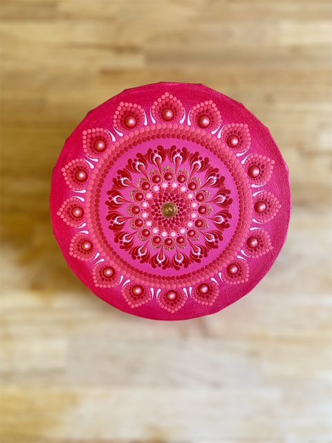 Mandala na plátně- ručně malovaný a tečkovaný obraz
