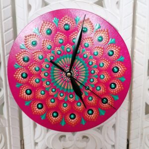 Nástěnné hodiny mandala průměr 20 cm