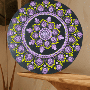 Mandala na plátně- ručně malovaný a tečkovaný obraz