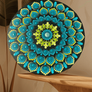 Mandala na plátně- ručně malovaný a tečkovaný obraz 2