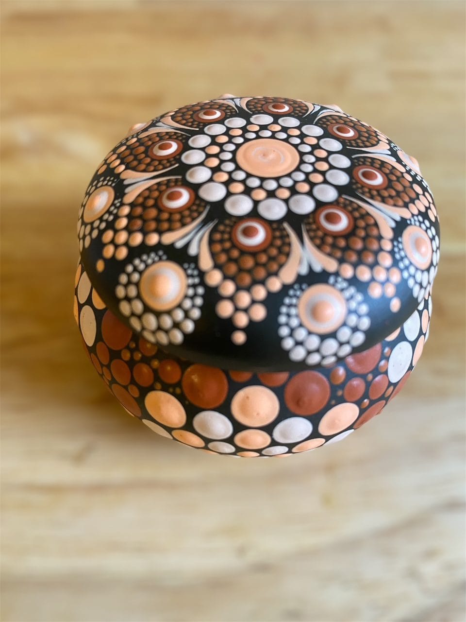 Svícen s pokličkou - mandala ručně malovaný