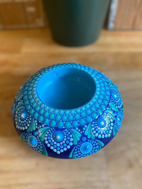 Svícen MANDALA střední technika dotting