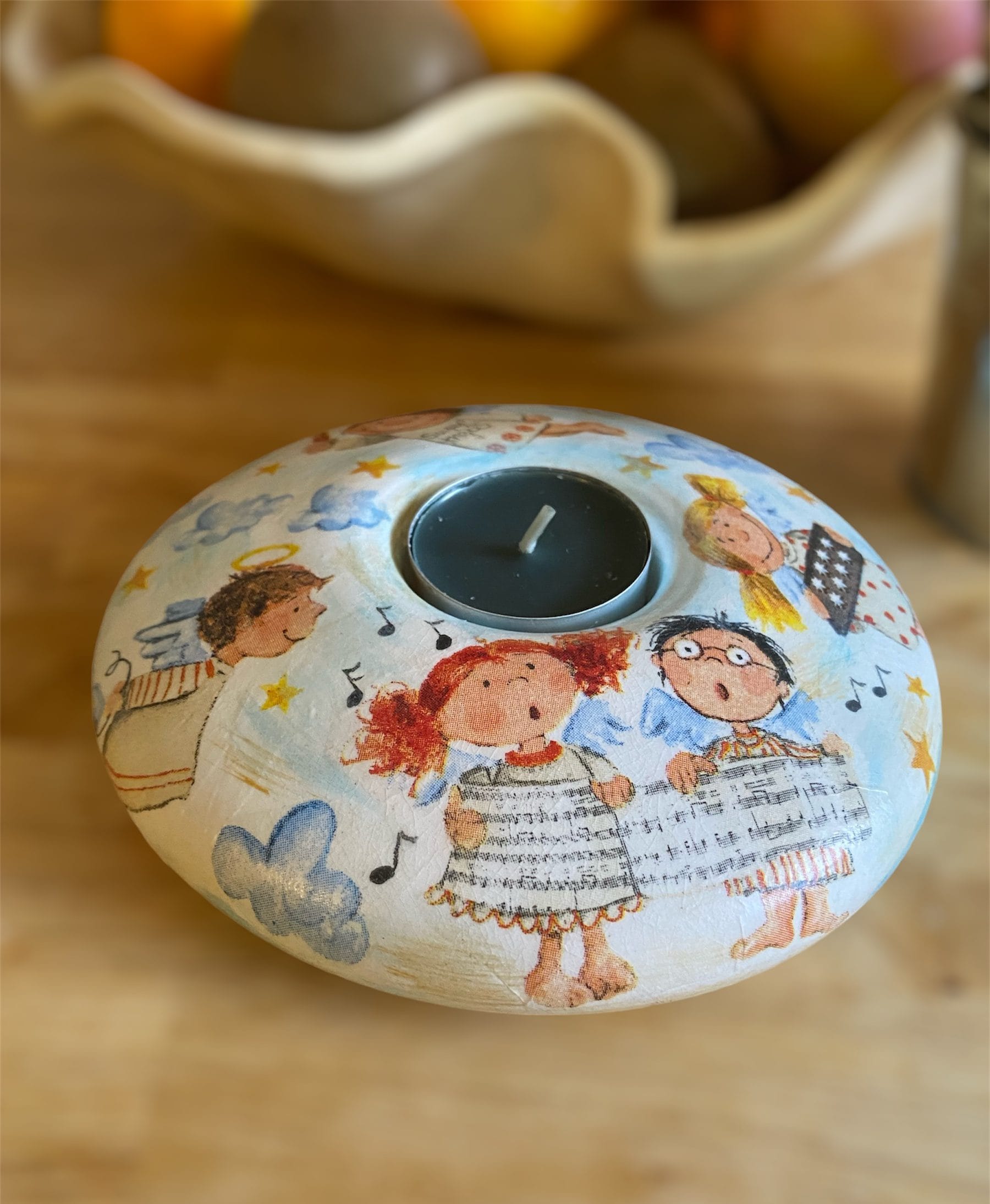 Svícen Andělé - decoupage