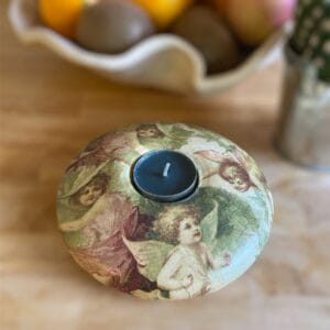 Svícen Andělé – decoupage