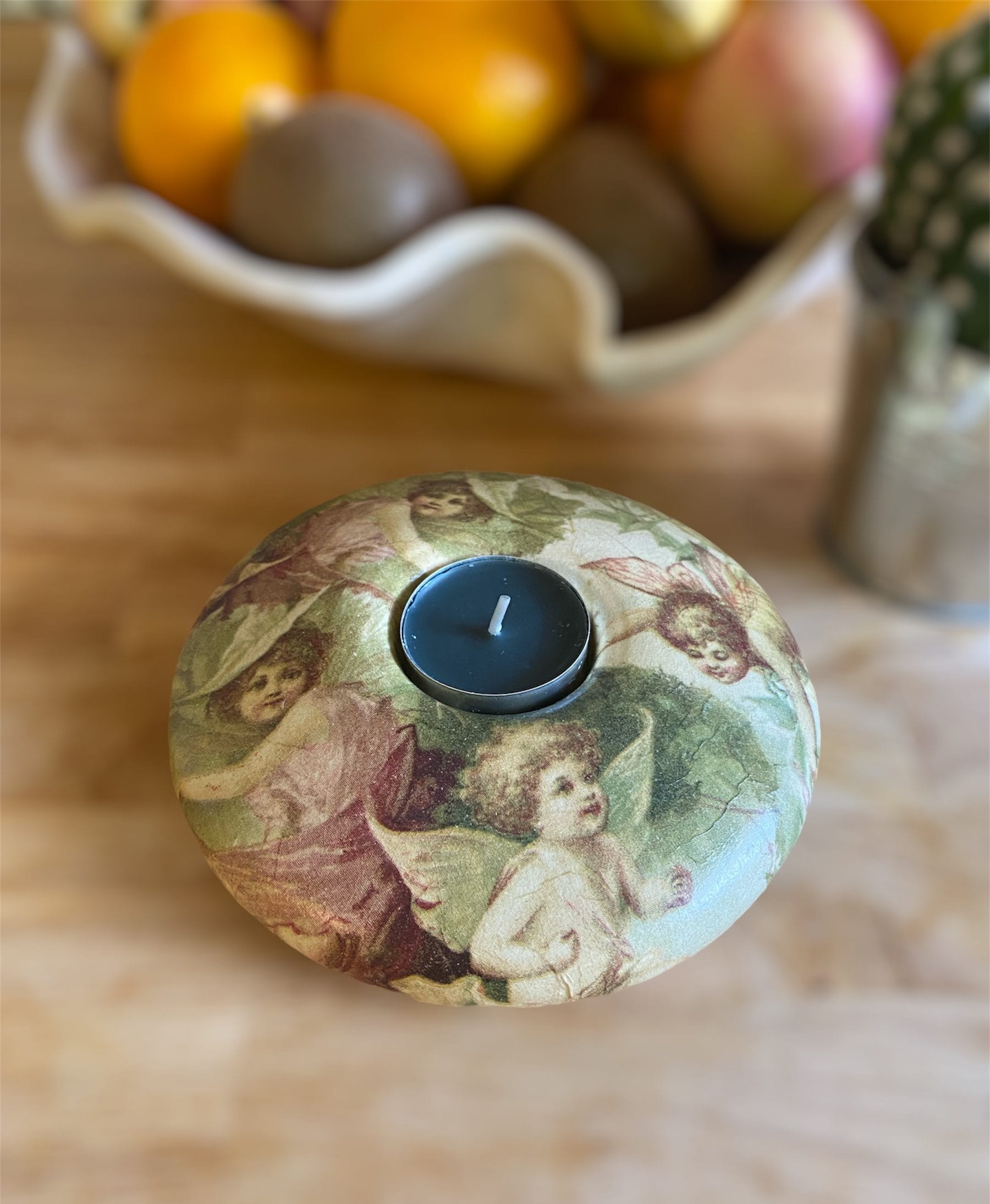 Svícen Andělé - decoupage